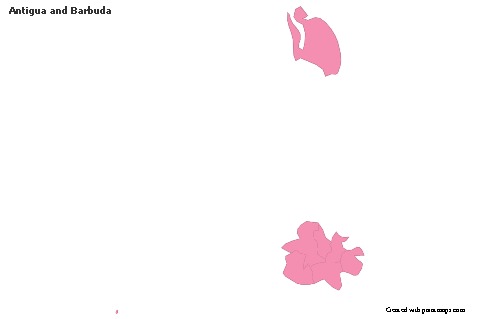 Sample Maps for Antigua and Barbuda (pink,outline)