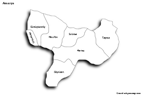 Sample Maps for Amasya (black-white,shadowy)