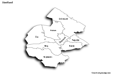 Sample Maps for Jämtland (black-white,shadowy)
