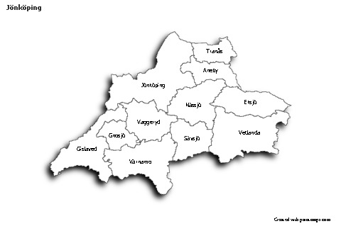 Mapas de muestra para Jönköping (blanco-negro,sombrío)