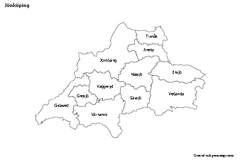 Mapas de muestra para Jönköping (blanco-negro)