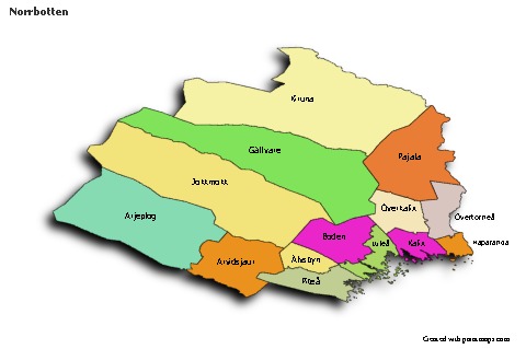 Sample Maps for Norrbotten (colored,shadowy)
