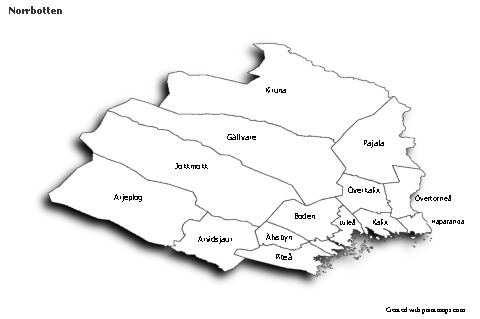 Sample Maps for Norrbotten (black-white,shadowy)