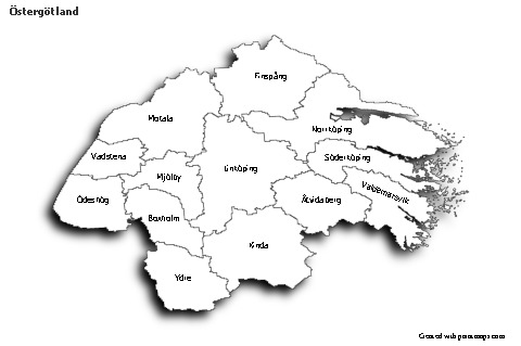 Sample Maps for Östergötland (black-white,shadowy)