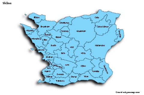 Mapas de muestra para Skåne (azul,sombrío)