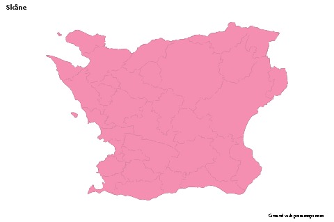 Mapas de muestra para Skåne (rosa,contorno)
