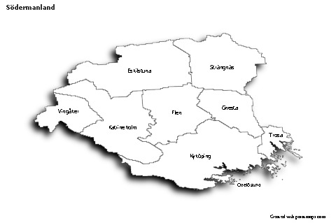 Sample Maps for Södermanland (black-white,shadowy)