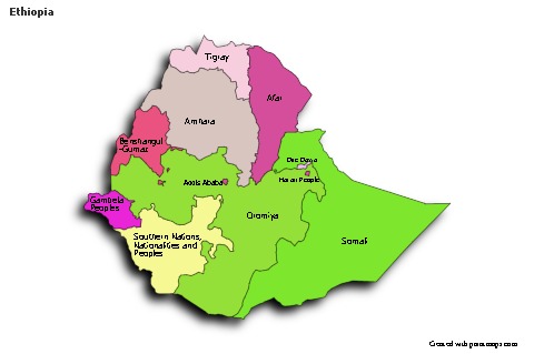 Sample Maps for Ethiopia (colored,shadowy)