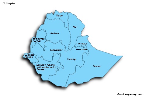 Sample Maps for Ethiopia (blue,shadowy)