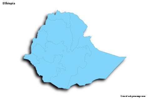 Sample Maps for Ethiopia (blue,outline,shadowy)