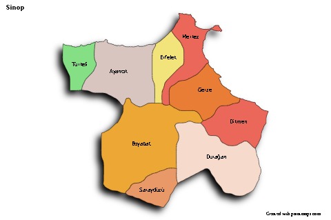 Sample Maps for Sinop (colored,shadowy)