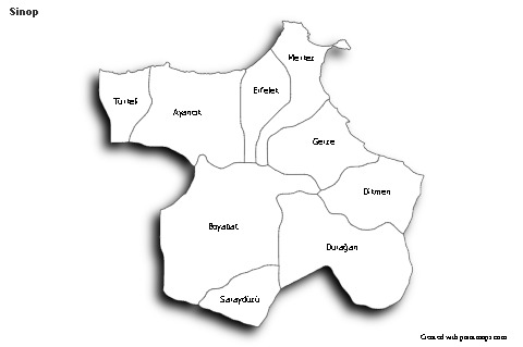 Sample Maps for Sinop (black-white,shadowy)