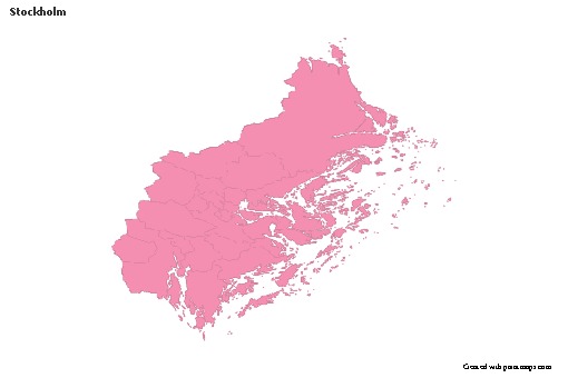 Stockholm için Örnek Haritalar (pembe,anahat)