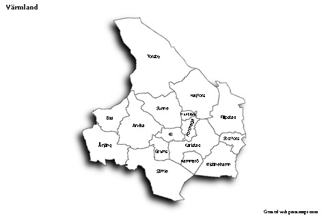 Sample Maps for Värmland (black-white,shadowy)