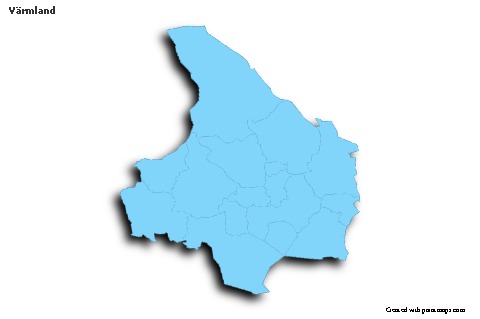 Sample Maps for Värmland (blue,outline,shadowy)