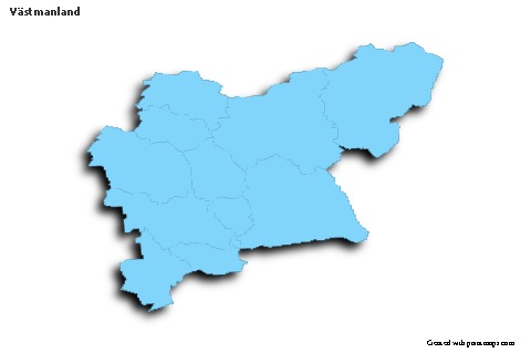 Mapas de muestra para Västmanland (azul,contorno,sombrío)