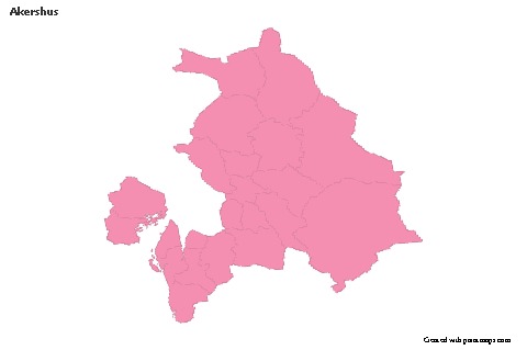 Akershus için Örnek Haritalar (pembe,anahat)