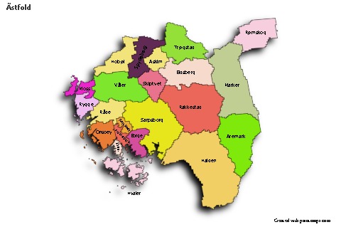Ãstfold için Örnek Haritalar (renkli,gölgeli)