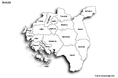 Ãstfold için Örnek Haritalar (siyah-beyaz,gölgeli)