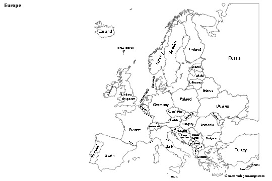 Sample Maps for Europe (black-white)