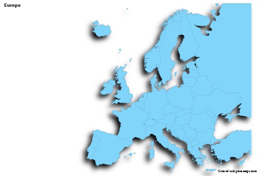 Sample Maps for Europe (blue,outline,shadowy)