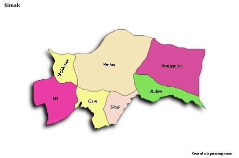 Sirnak için Örnek Haritalar (renkli,gölgeli)
