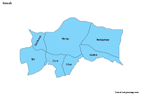 Sirnak için Örnek Haritalar (mavi)