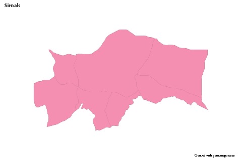 Sirnak için Örnek Haritalar (pembe,anahat)