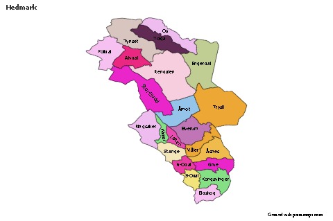 Contoh Peta untuk Hedmark (berwarna)