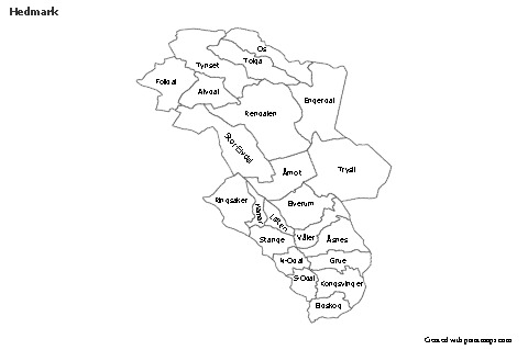 Contoh Peta untuk Hedmark (hitam-putih)