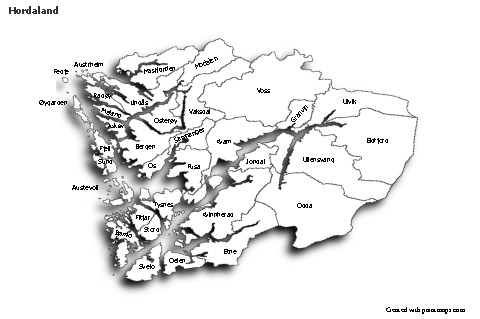 Sample Maps for Hordaland (black-white,shadowy)