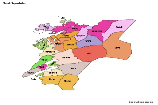 Contoh Peta untuk Nord-Trøndelag (berwarna)
