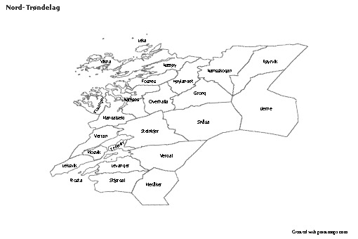 Contoh Peta untuk Nord-Trøndelag (hitam-putih)