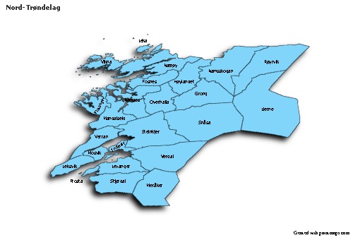 Contoh Peta untuk Nord-Trøndelag (biru,bayangan)