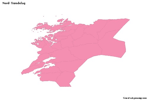 Contoh Peta untuk Nord-Trøndelag (merah jambu,garis besar)