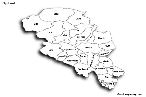 Sample Maps for Oppland (black-white,shadowy)