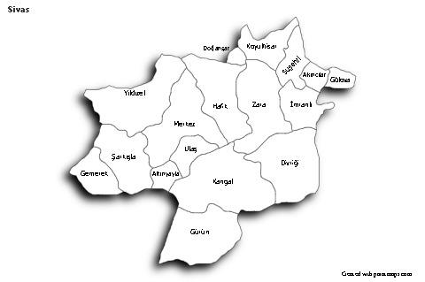 Sample Maps for Sivas (black-white,shadowy)