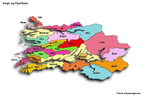 Sample Maps for Sogn og Fjordane (colored,shadowy)