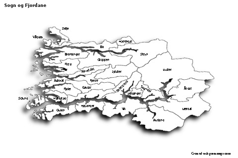 Sample Maps for Sogn og Fjordane (black-white,shadowy)