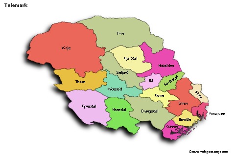 Sample Maps for Telemark (colored,shadowy)