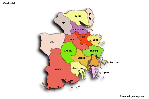 Contoh Peta untuk Vestfold (berwarna,bayangan)