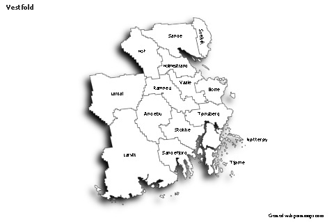 Contoh Peta untuk Vestfold (hitam-putih,bayangan)