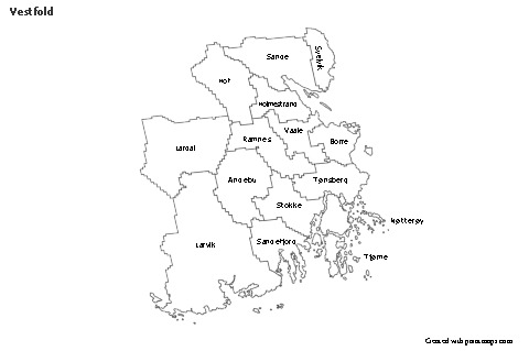Contoh Peta untuk Vestfold (hitam-putih)