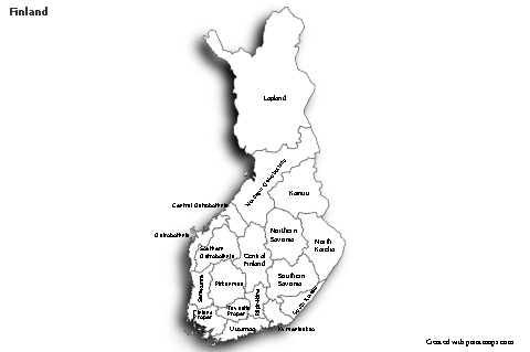 Sample Maps for Finland (black-white,shadowy)