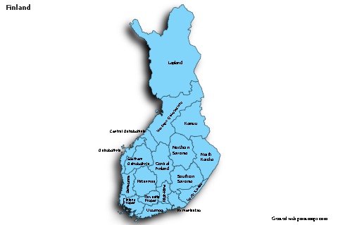 Sample Maps for Finland (blue,shadowy)