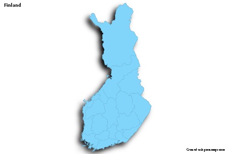 Sample Maps for Finland (blue,outline,shadowy)