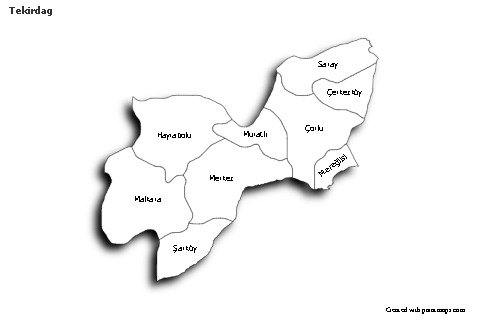 Sample Maps for Tekirdag (black-white,shadowy)