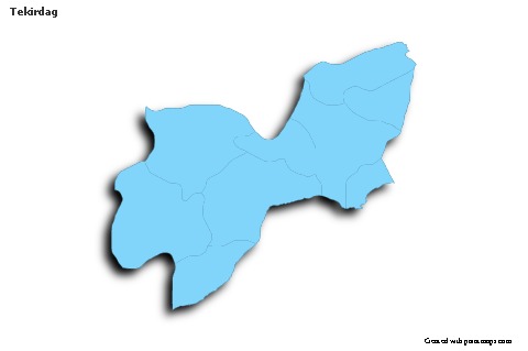 Sample Maps for Tekirdag (blue,outline,shadowy)