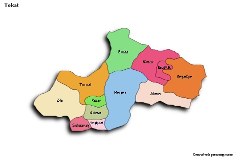 Sample Maps for Tokat (colored,shadowy)