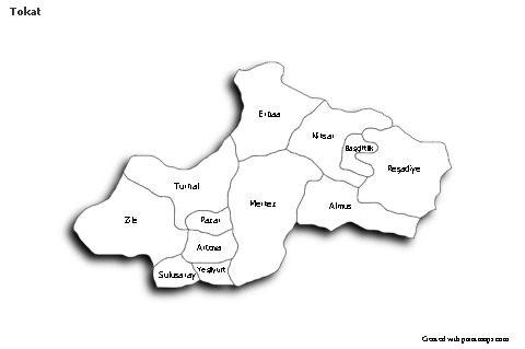 Sample Maps for Tokat (black-white,shadowy)